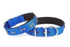 Doggie Comfort Dokuma Kemikli Köpek Boyun Tasması Large Mavi 3x47-55 Cm