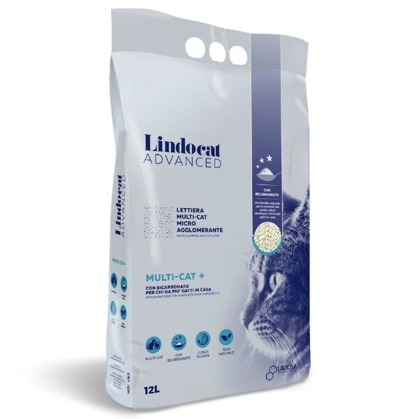 Lindocat Advanced Multicat Koku Önleyici Ekstra Güçlü Topaklanan Kedi Kumu 1 Adet 12 Lt