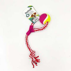 Euro Dog Tenis Toplu Diş Kaşıma İpi Köpek Oyuncağı Beyaz/Kırmızı 40 Cm