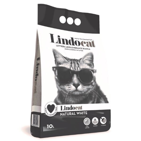 Lindocat Natural Kalın Taneli Kokusuz Topaklanan Kedi Kumu 1 Adet 10 Lt