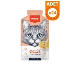 Wanpy Somonlu ve Ton Balıklı Tahılsız Kedi Çorbası 1 Adet 50 Gr