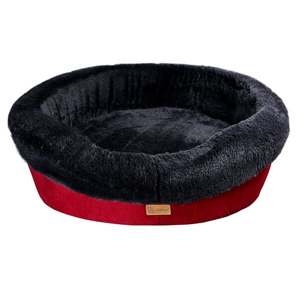 Dubex Donat Yuvarlak Köpek Yatağı Yatak Kırmızı Large 80x25 Cm