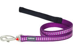 Red Dingo Reflektörlü Kemik Desenli Köpek Uzatma Tasması Mor 20 Mm