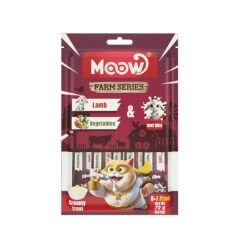 Moow Kuzu Etli Sebzeli ve Keçi Sütlü Yetişkin Sıvı Kedi Ödül Maması 6x12 Gr