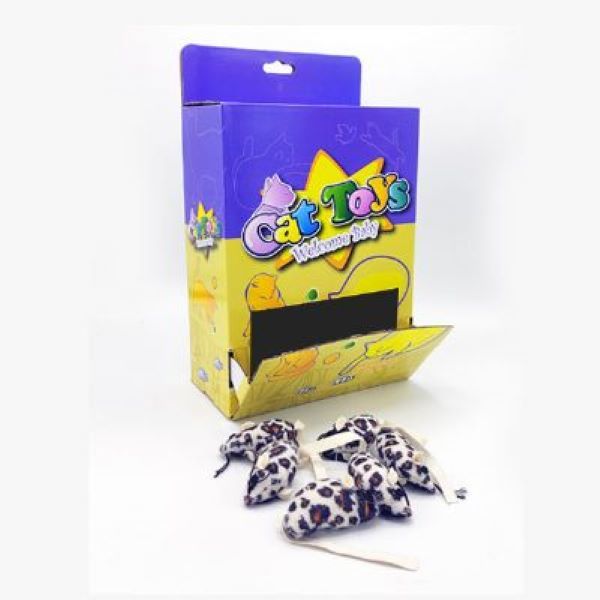 Wonpet Yumuşak Fare Leopar Peluş Kedi Oyuncağı Renkli 60 Adet 6 Cm