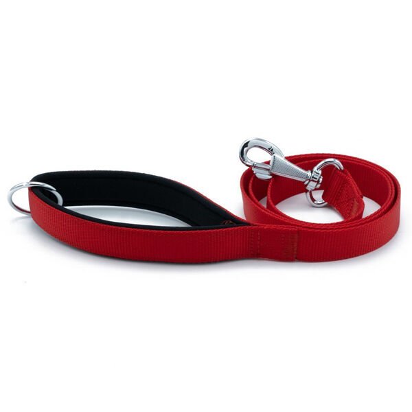 Doggie Comfort Dokuma Köpek Gezdirme Tasması Medium Kırmızı 2.5x120 Cm