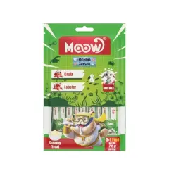 Moow Yengeçli Istakozlu ve Keçi Sütlü Yetişkin Sıvı Kedi Ödül Maması 6x12 Gr