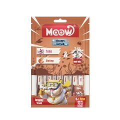 Moow Ton Balıklı Karidesli ve Keçi Sütlü Yetişkin Sıvı Kedi Ödül Maması 6x12 Gr