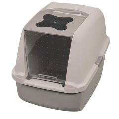 Catit Hooded Kapalı Kedi Tuvalet Kabini Koyu Gri 57x46.5x39 Cm