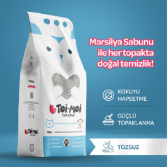 Toi Moi Marsilya Sabunlu İnce Taneli Topaklanan Bentonit Kedi Kumu 10 kg