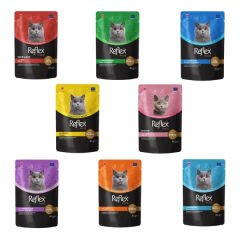 Reflex Plus Karışık 8 Lezzet Pouch Konserve Kedi Maması 24x85 Gr
