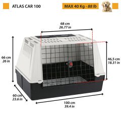 Ferplast Atlas Car 100 Orta ve Büyük Irk Araç İçi Köpek Taşıma Çantası Gri 100x60x66 Cm