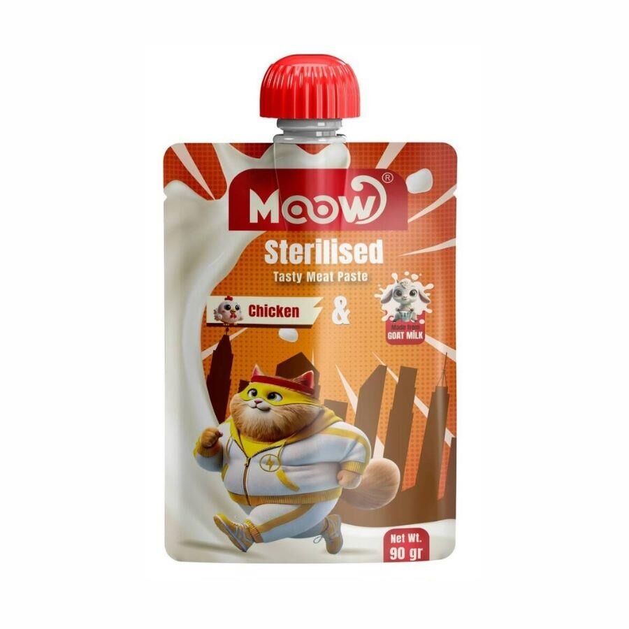 Moow Taze Tavuklu ve Keçi Sütlü Kısırlaştırılmış Kedi Et Ezmesi 90 gr