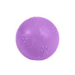 Petpretty Kauçuk Top Pati Desenli Köpek Oyuncağı M 6 Cm Mor