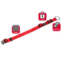 Karlie Kilitli Köpek Boyun Tasması Xsmall Kırmızı 10 Mm 20-35 Cm