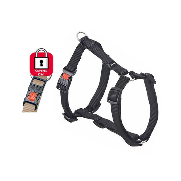 Karlie Kilitli Köpek Göğüs Tasması Xsmall Siyah 25-40 Cm