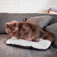 Ferplast Relax 55 Peluş Kedi ve Küçük Irk Köpek Yatağı Bej 45x35 Cm