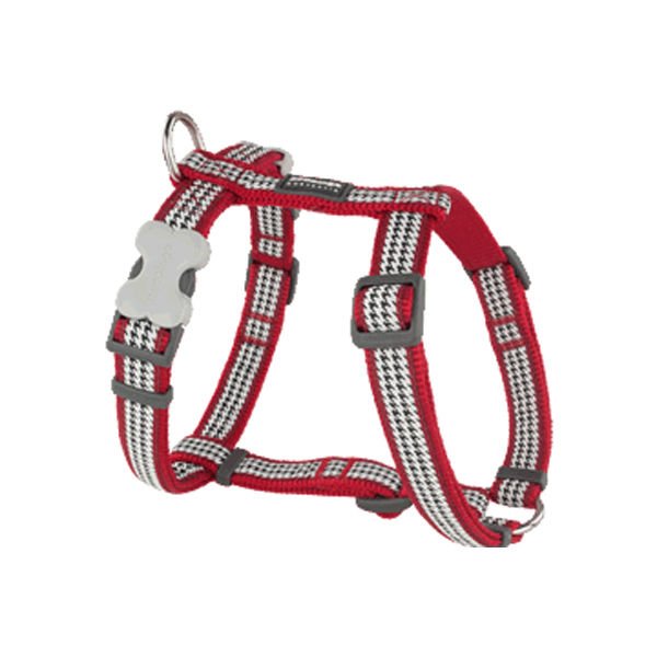Red Dingo Fang It Desenli Köpek Göğüs Tasması Kırmızı 15 Mm