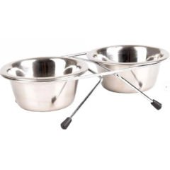 Flamingo Duo Dinner Kedi ve Köpek Çelik Mama Kabı 2 Adet 13 Cm