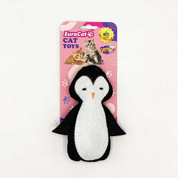 Euro Cat Toys Peluş Penguen Kedi Oyuncağı Beyaz/Siyah