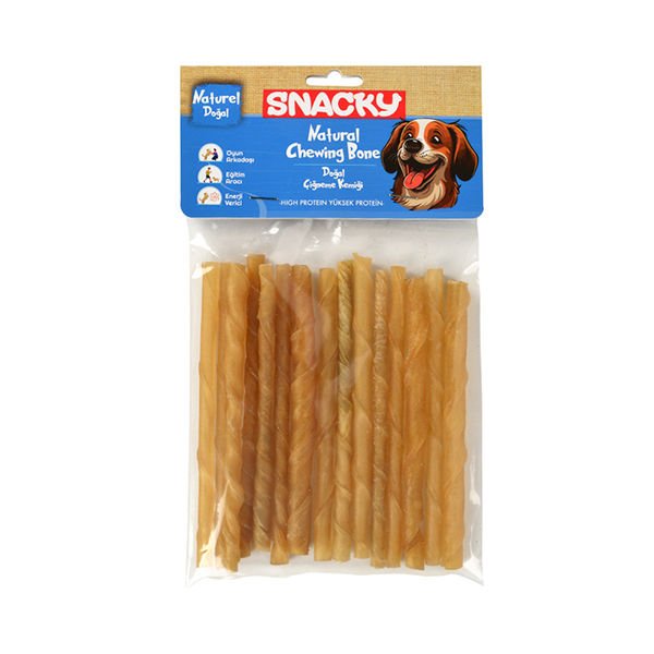Snacky Burgu Çubuk Köpek Çiğneme Kemiğ Natural 15 Adet 105 Gr