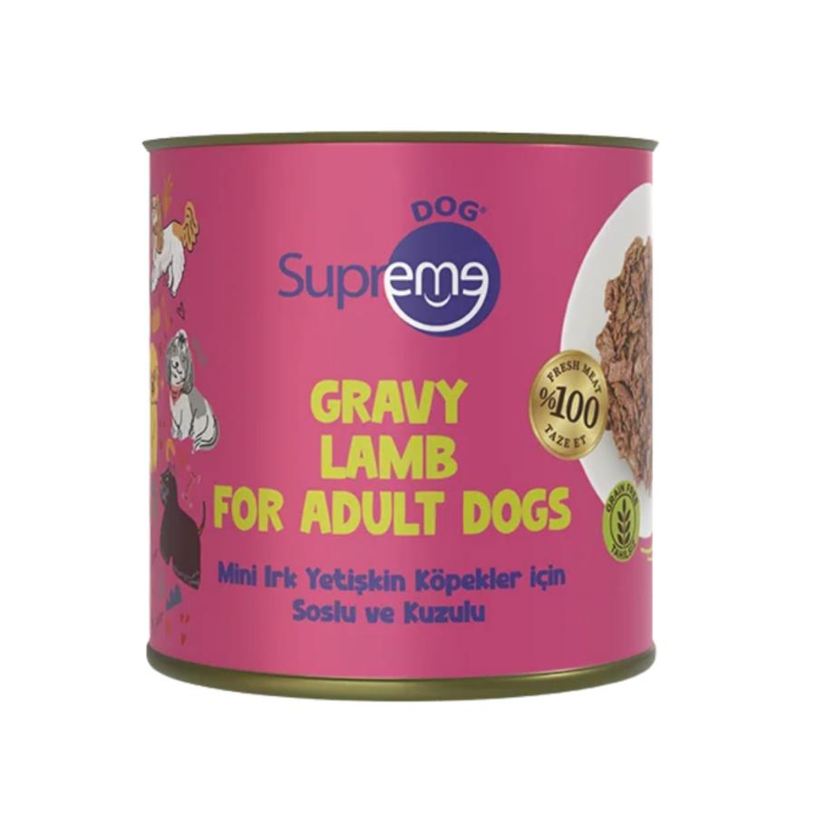 Supreme Dog Sos İçinde Kuzulu Mini Irk Yetişkin Köpek Konservesi 200 Gr