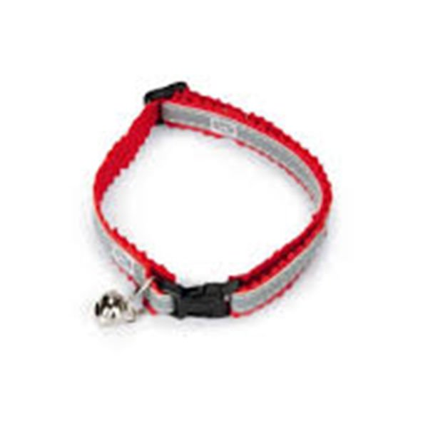 Beeztees Reflektörlü Zilli Kedi Boyun Tasması Kırmızı 10x32 Cm