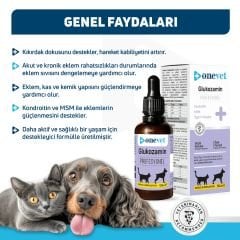 OneVet Glukozamin Kedi ve Köpekler İçin Eklem, Kas ve Kıkırdak Sağlığı Destekleyici Damla 50 Ml