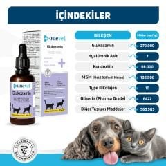 OneVet Glukozamin Kedi ve Köpekler İçin Eklem, Kas ve Kıkırdak Sağlığı Destekleyici Damla 50 Ml