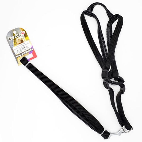 Euro Dog Köpek Uzatma Tasması ve Göğüs Tasması Siyah 15 Mm 115 Cm