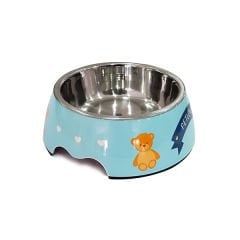 Pet Loves Melamin Kedi ve Köpek Mama ve Su Kabı Ayıcık Desenli 350 Ml 17.5x17x6 Cm