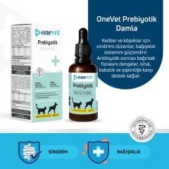 OneVet Prebiotik Kedi ve Köpekler İçin Sindirim Sistemi Destekleyici Damla 50 Ml