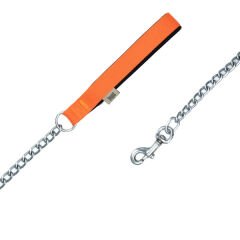 Doggie Comfort Dokuma Köpek Gezdirme Tasması Medium Turuncu 3.5x110 Cm