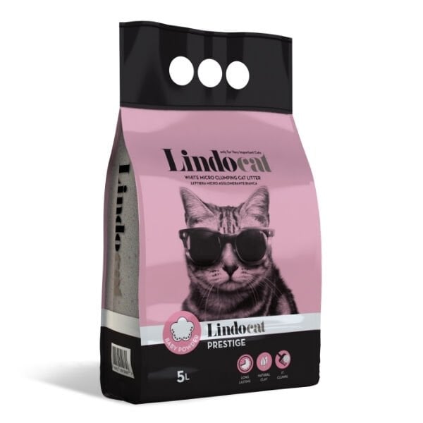 Lindocat Prestige Bebek Pudralı İnce Taneli Kedi Kumu 1 Adet 5 Lt