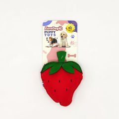 Euro Dog Puppy Toys Peluş Çilek Yavru Köpek Oyuncağı Kırmızı/Yeşil