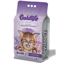 GoldLife Lavanta Kokulu Topaklanan Bentonit Kalın Taneli Kedi Kumu 5 Lt