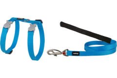 Red Dingo Klasik Kedi Göğüs ve Uzatma Tasması Turkuaz Kombo 12 Mm