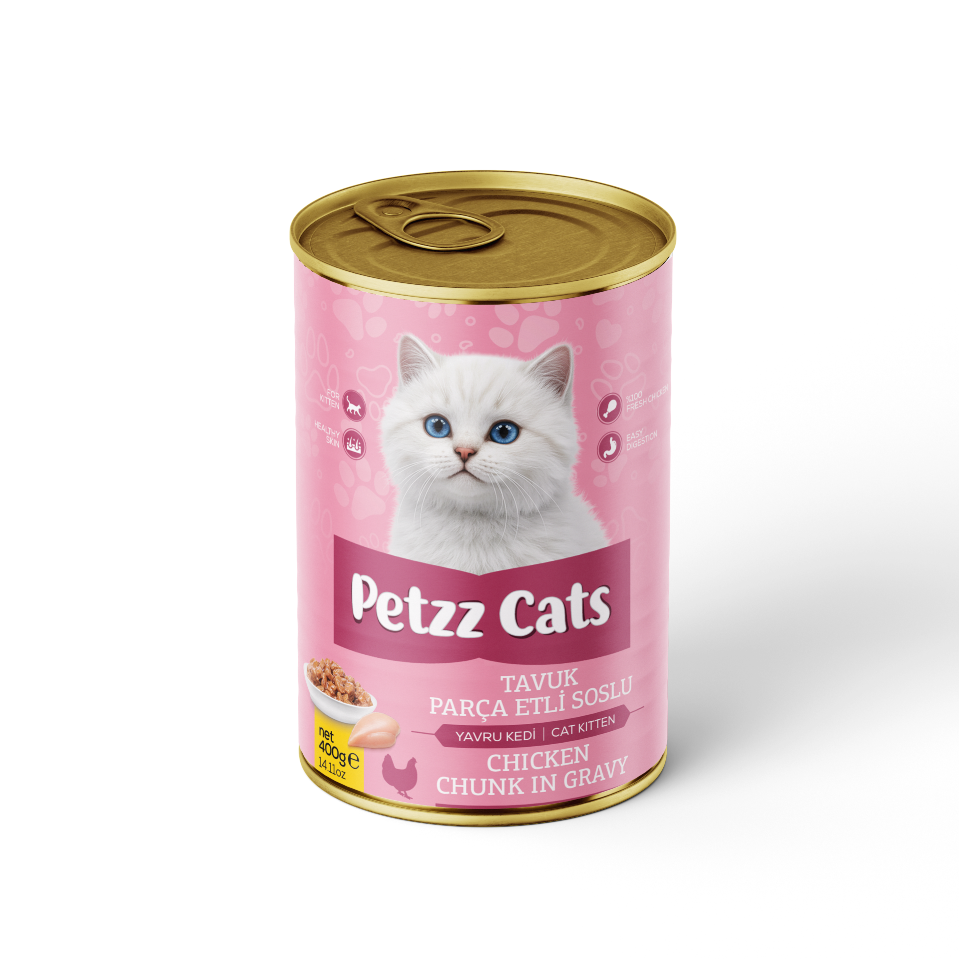 PetzzCats Tavuk Etli Yavru Kedi Konservesi 400 Gr 1 Adet