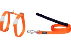 Red Dingo Klasik Kedi Göğüs ve Uzatma Tasması Turuncu Kombo 12 Mm