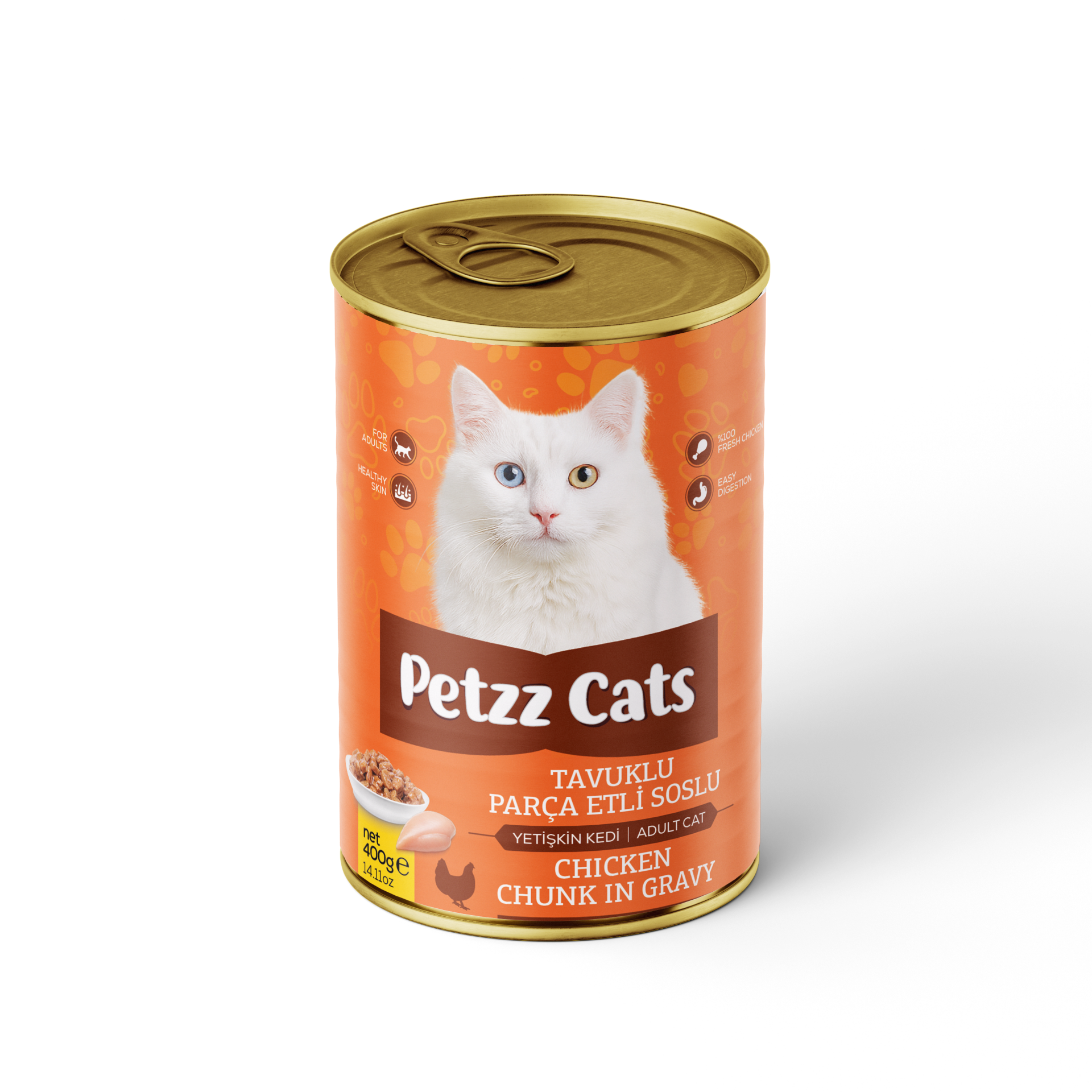 PetzzCats Tavuk Etli Yetişkin Kedi Konservesi 400 Gr 1 Adet