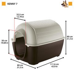 Ferplast Kenny 7 Plastik Köpek Kulübesi Xlarge 80x111.6x80 Cm