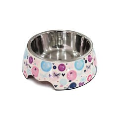 Pet Loves Melamin Kedi ve Köpek Mama ve Su Kabı Kelebek Renkli Desenli 700 Ml 22x21x7.5 Cm