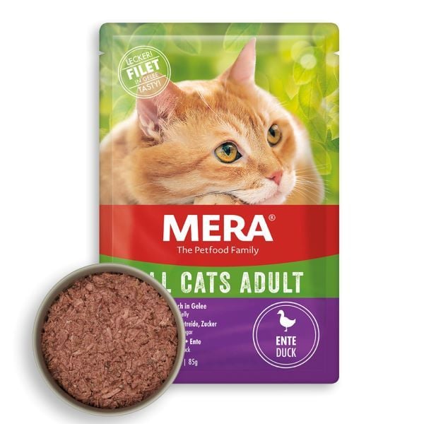 Mera Tahılsız Ördekli Pouch Yetişkin Konserve Kedi Maması 85 Gr