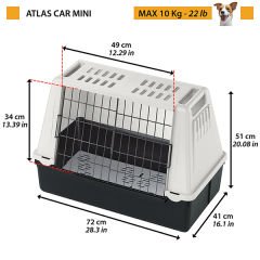 Feplast Atlas Car Mini Irk Araç İçi Köpek Taşıma Çantası Gri 72x41x51 Cm