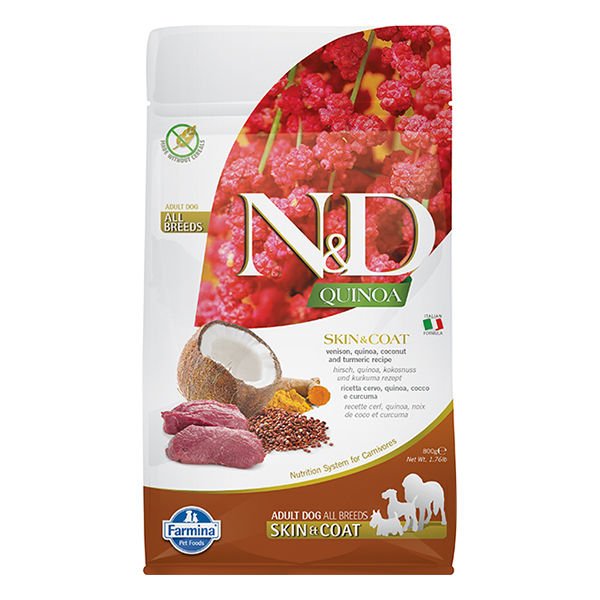 N&D Quinoa Skin Coat Geyikli Mini Yetişkin Köpek Maması 800 Gr