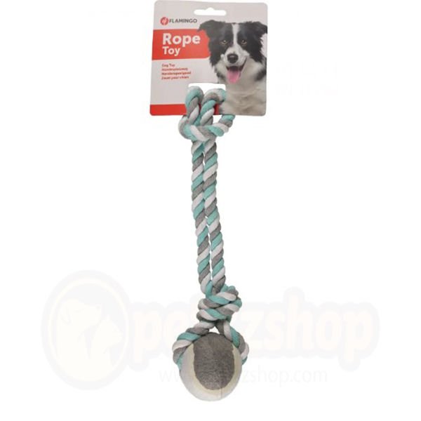 Flamingo Tenis Toplu İp Köpek Oyuncağı 6 Cm