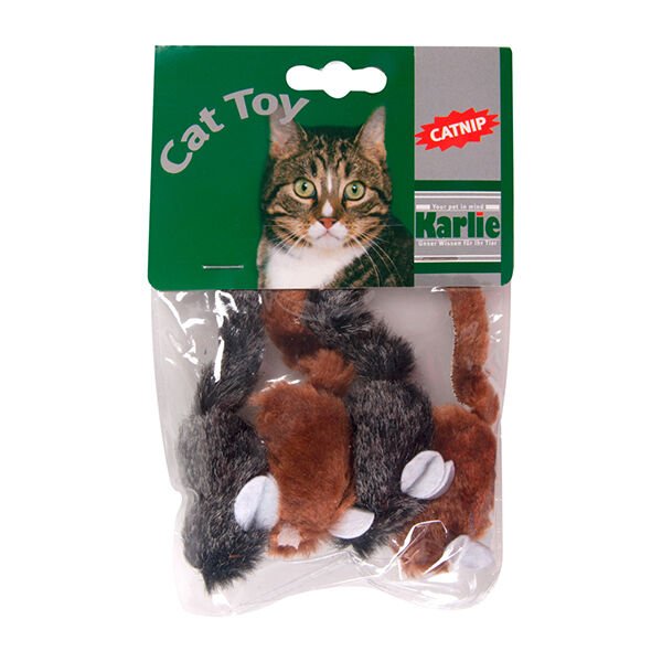 Karlie Catnipli Peluş Fare Kedi Oyuncağı 4 Adet 5 Cm
