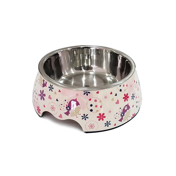 Pet Loves Melamin Kedi ve Köpek Mama ve Su Kabı Kuş Desenli 700 Ml 22x21x7.5 Cm
