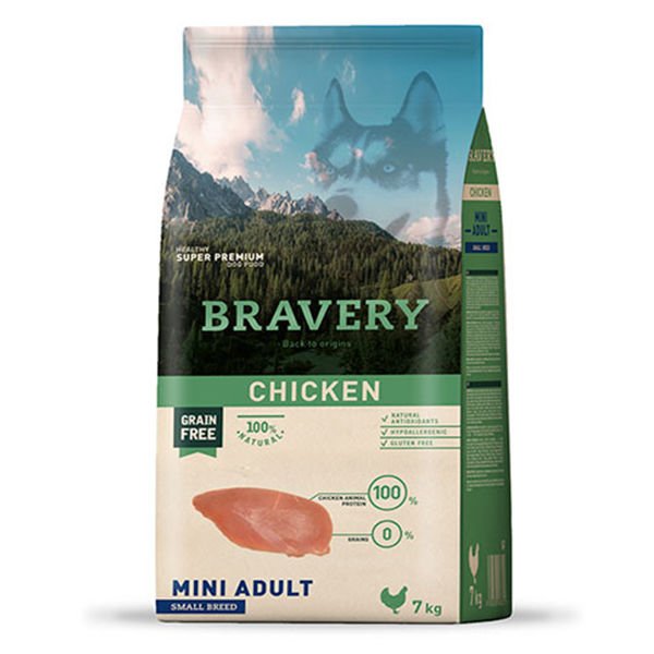 Bravery Adullt Mini Tavuklu Küçük Irk Yetişkin Köpek Maması 7 Kg
