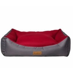 Dubex Dondurma Dikdörtgen Köpek ve Kedi Yatağı Gri/Kırmızı Small 50x38x19 Cm